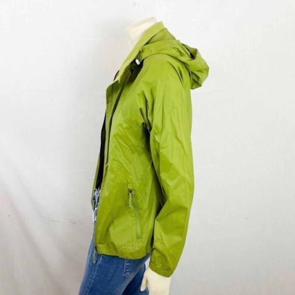L.L Bean hooded rain jacket green zip up size XS - Picture 4 of 8